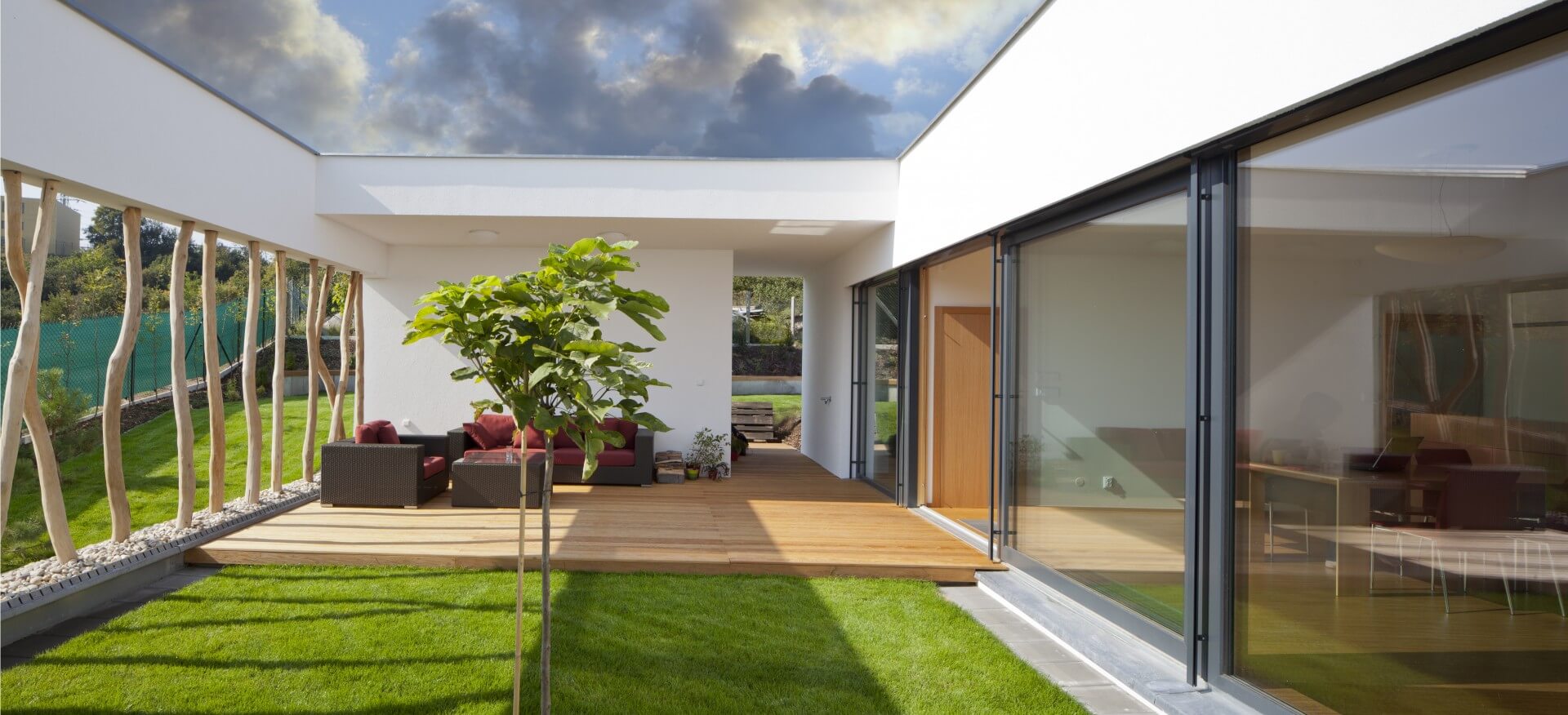 indoor outdoor living with walls removed