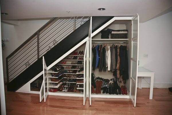 closet under the stairs