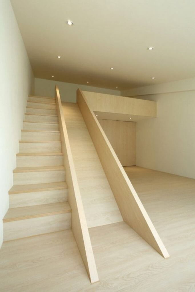 white stairs and slide