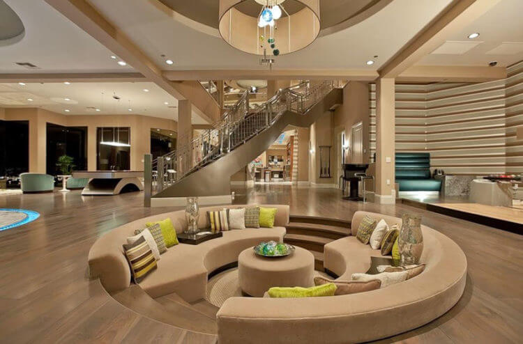 sunken living room round
