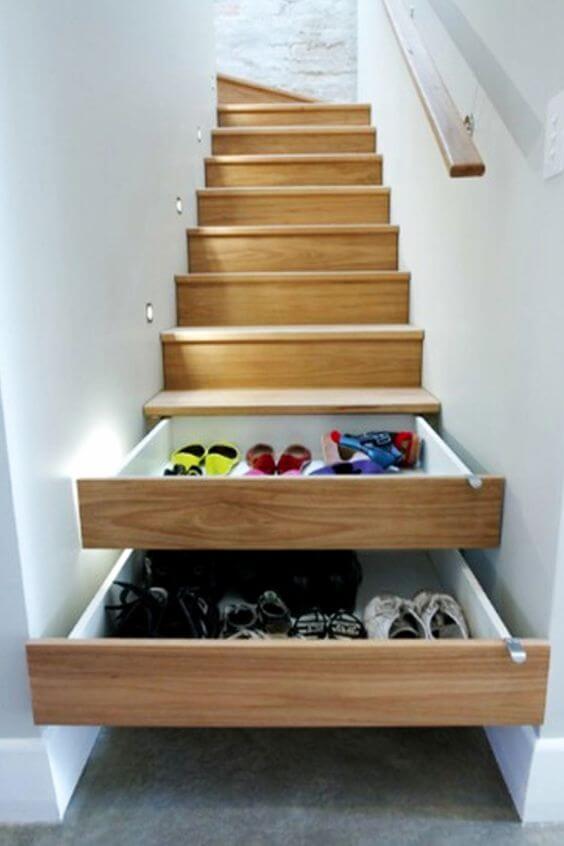 drawer under the stairs